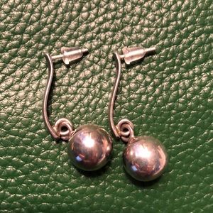 Silpada silver ball drop earrings with post. Vintage.